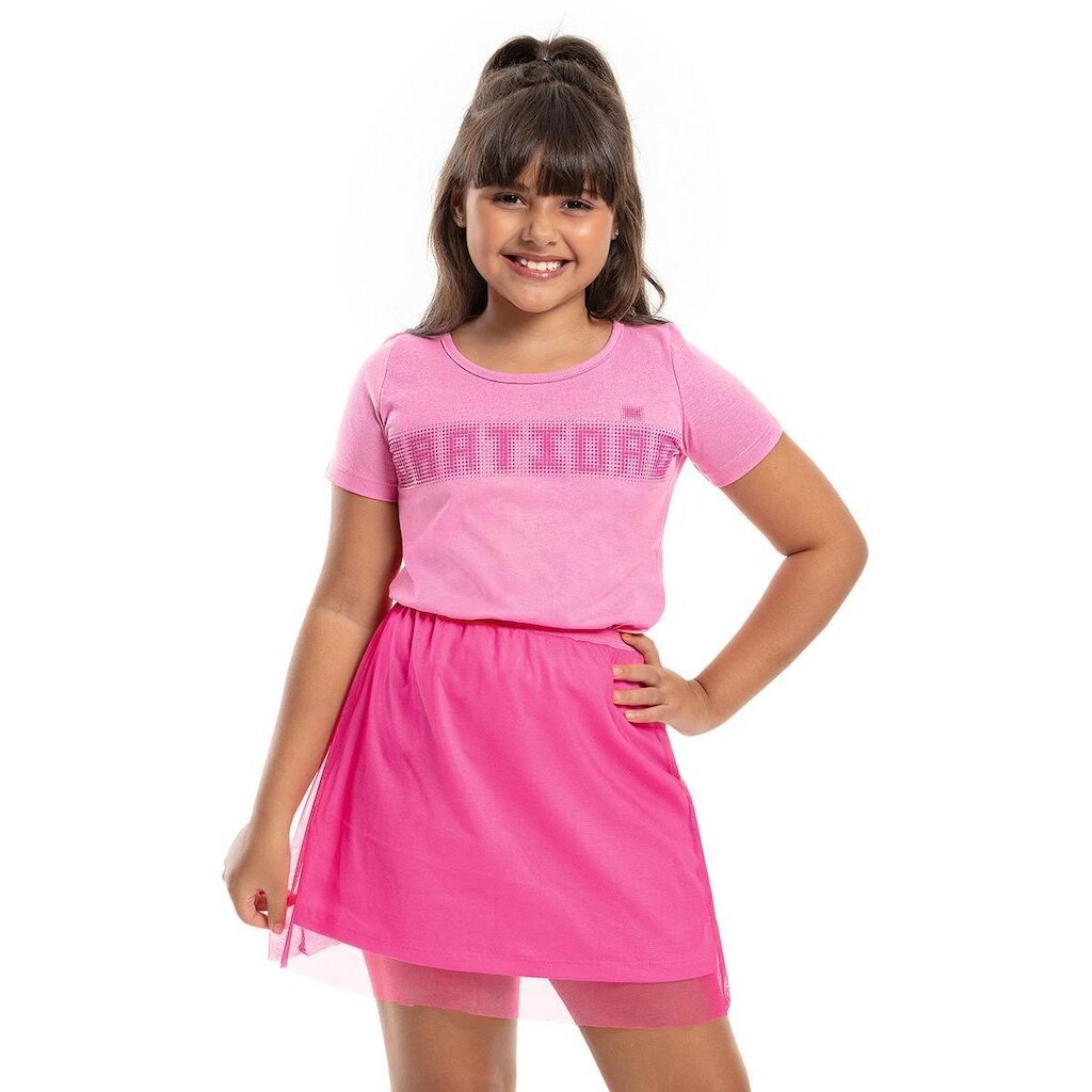Conjunto Infantil Menina Blusa e Saia com Tule - Destak