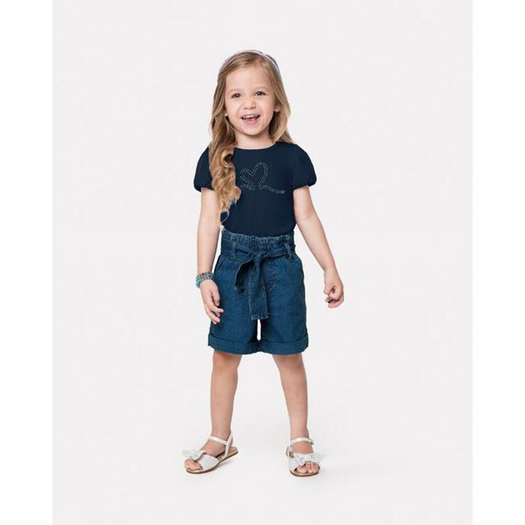 Conjunto Infantil Menina Blusa e Short Carinhoso Ref. 98158