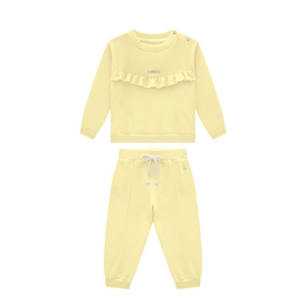 Conjunto Infantil Menina Blusa/Calça Moletom Amarelo somnii