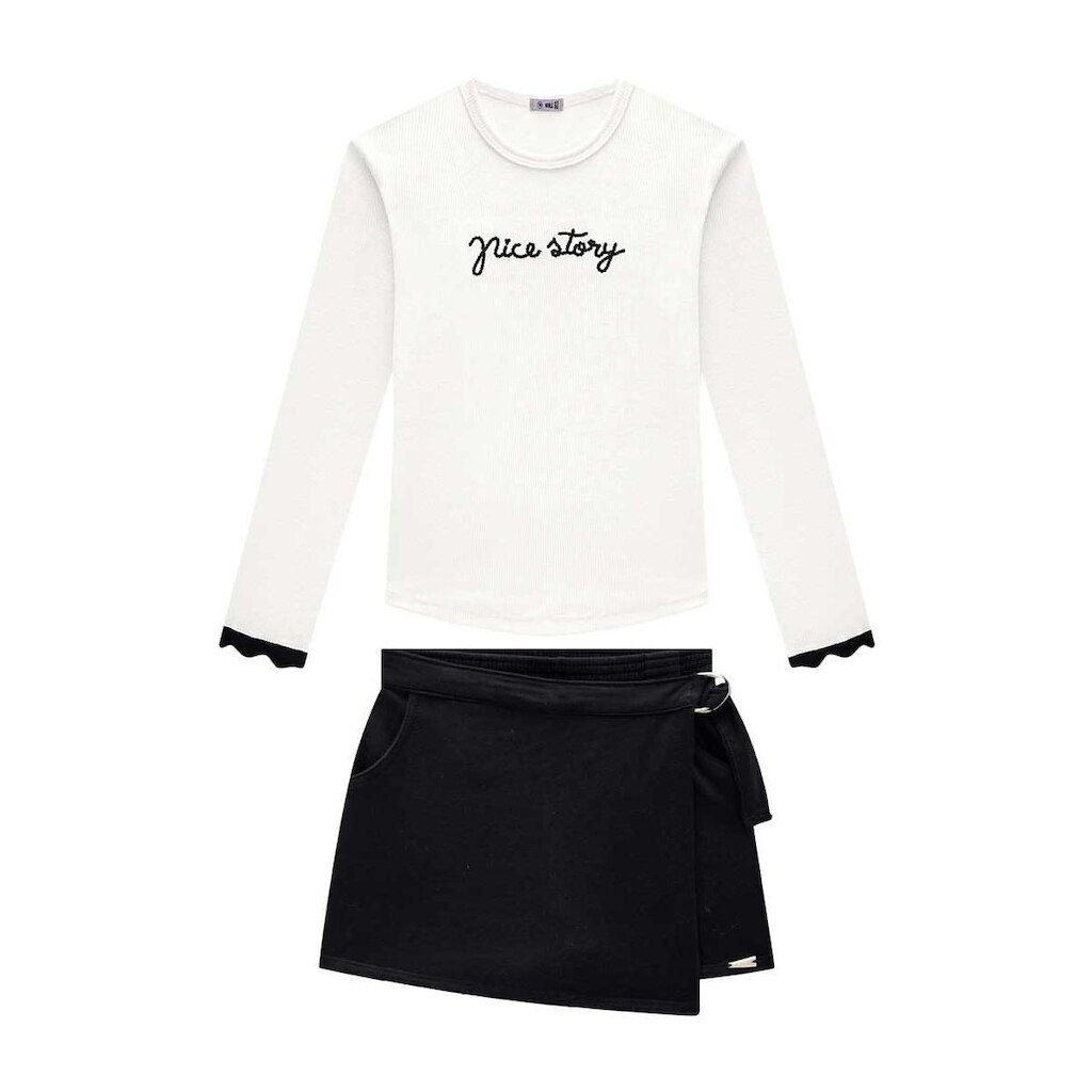 Conjunto Infantil Menina Blusa/Short-Saia Moletom Somnii
