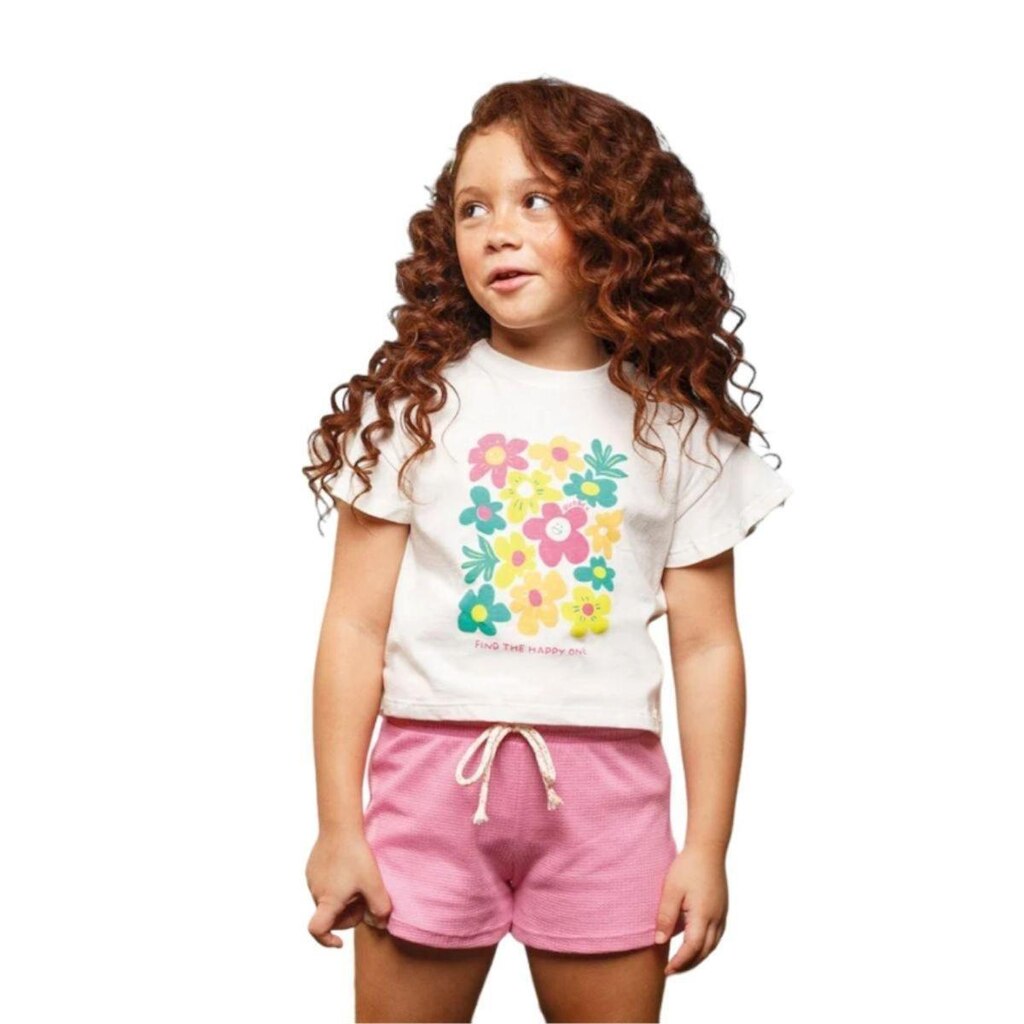 Conjunto Infantil Menina Bugbee Camiseta Short  FTHO