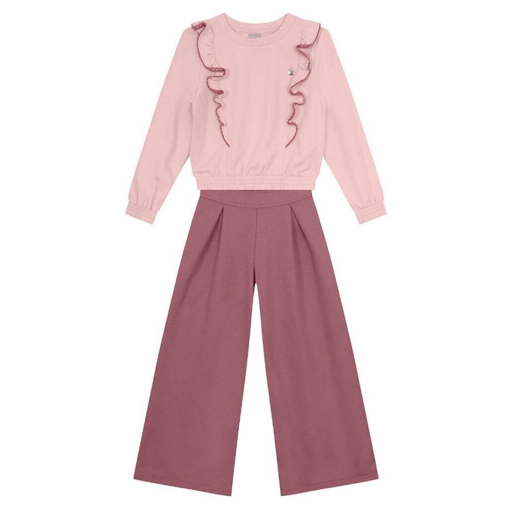 Conjunto infantil menina com babado Mundi