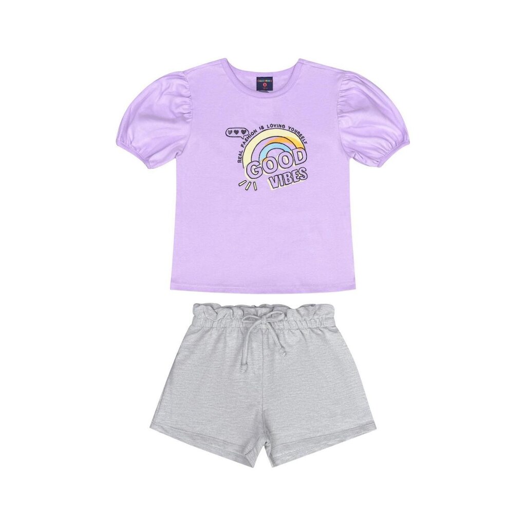 Conjunto Infantil Menina com Blusa e Shorts Guloseima