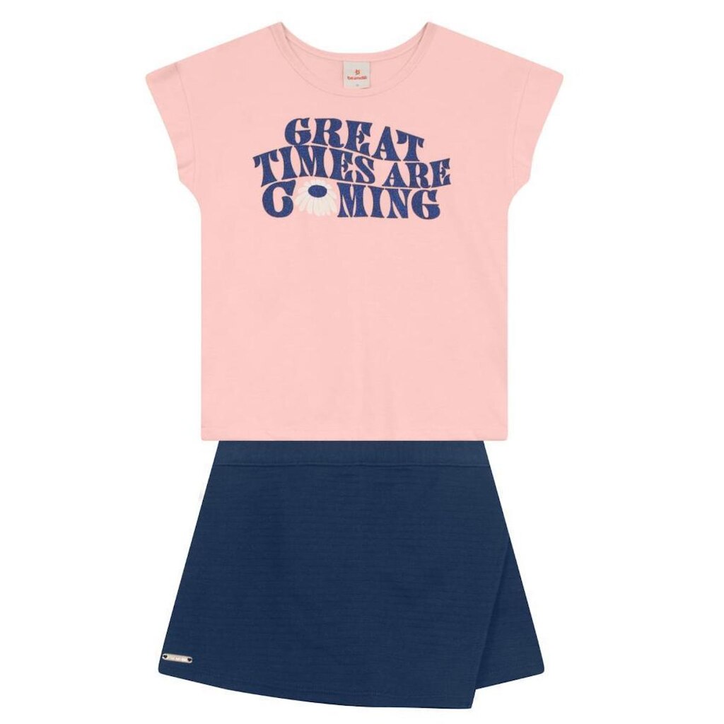 Conjunto infantil menina com glitter Brandili