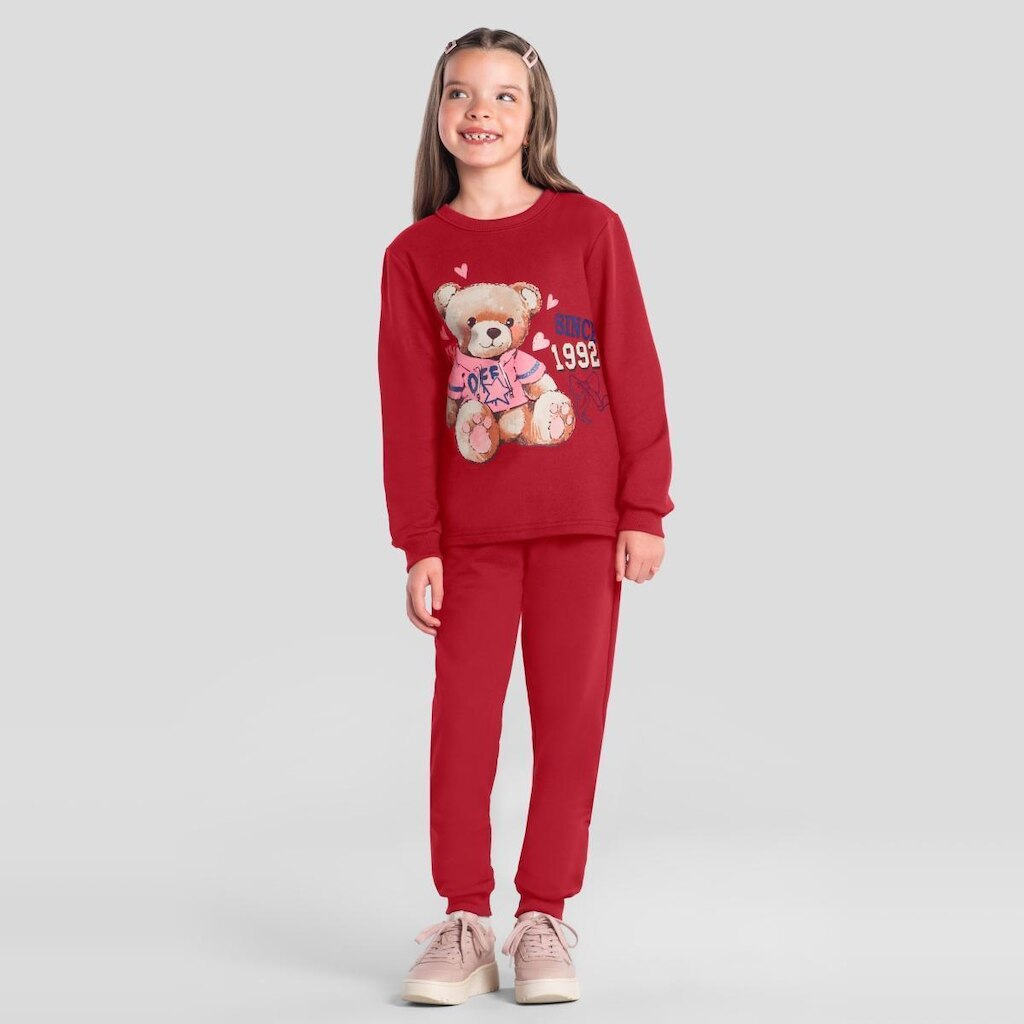 Conjunto infantil menina de urso com glitter Brandili