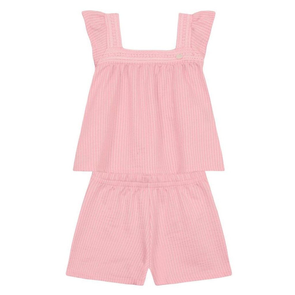 Conjunto infantil menina em fio tinto Mundi