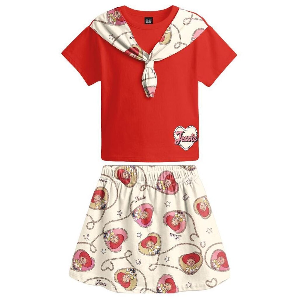 Conjunto infantil menina em meia malha Brandili