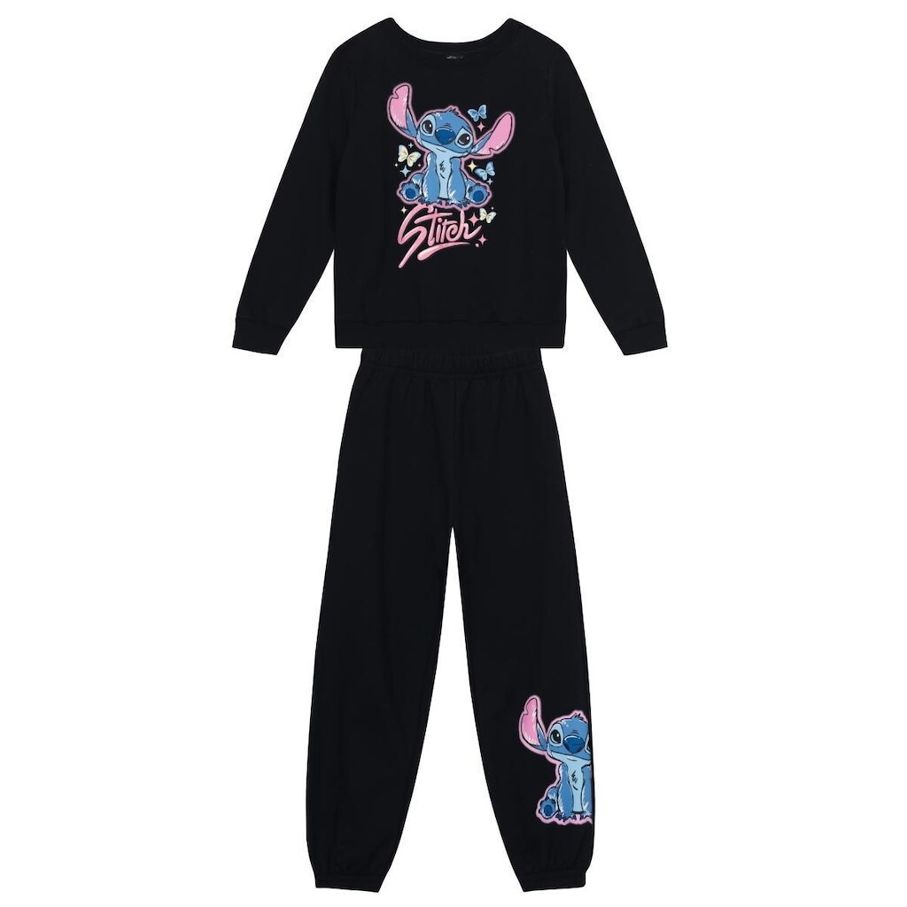 Conjunto infantil menina em moletinho do Stitch Brandili