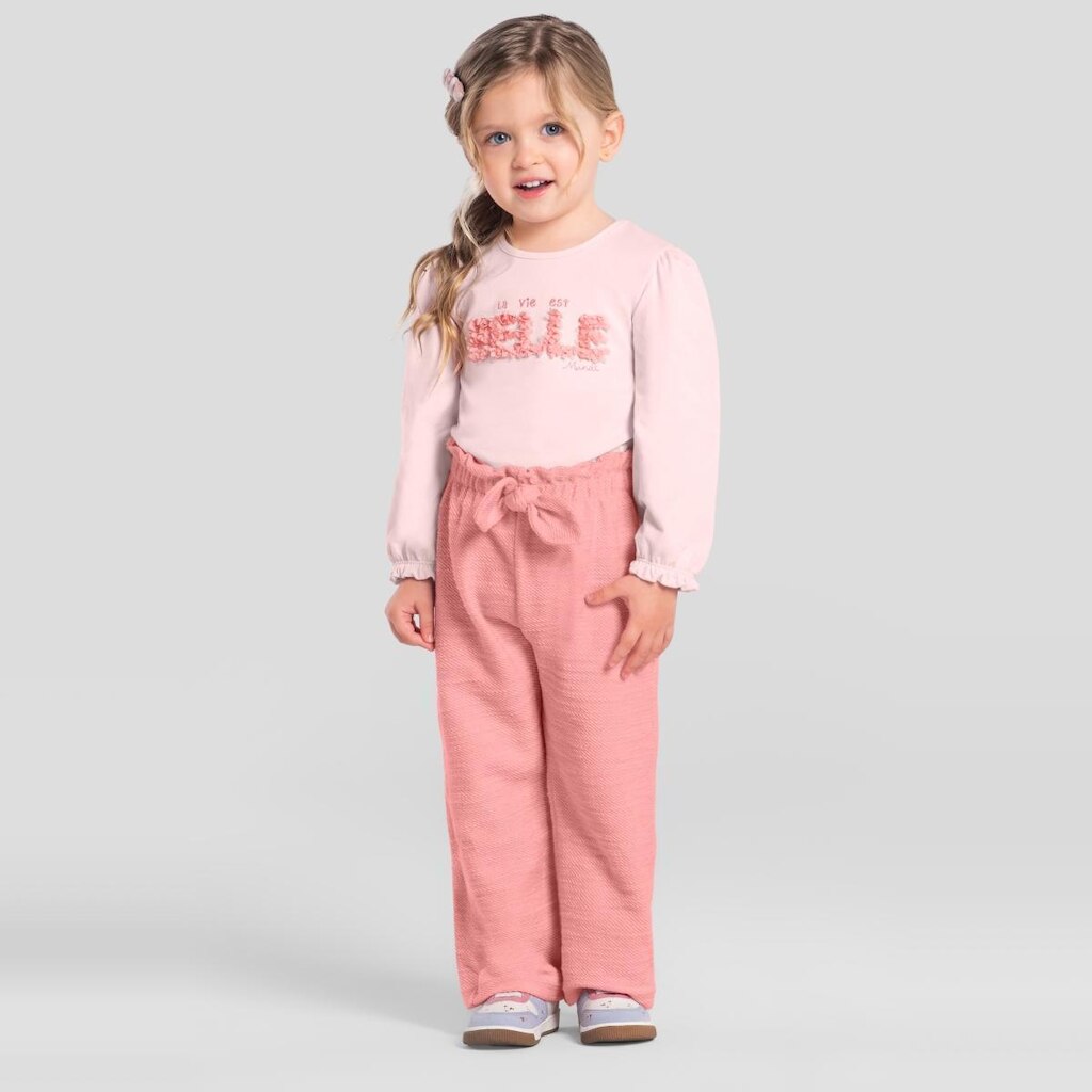 Conjunto infantil menina em moletom Mundi