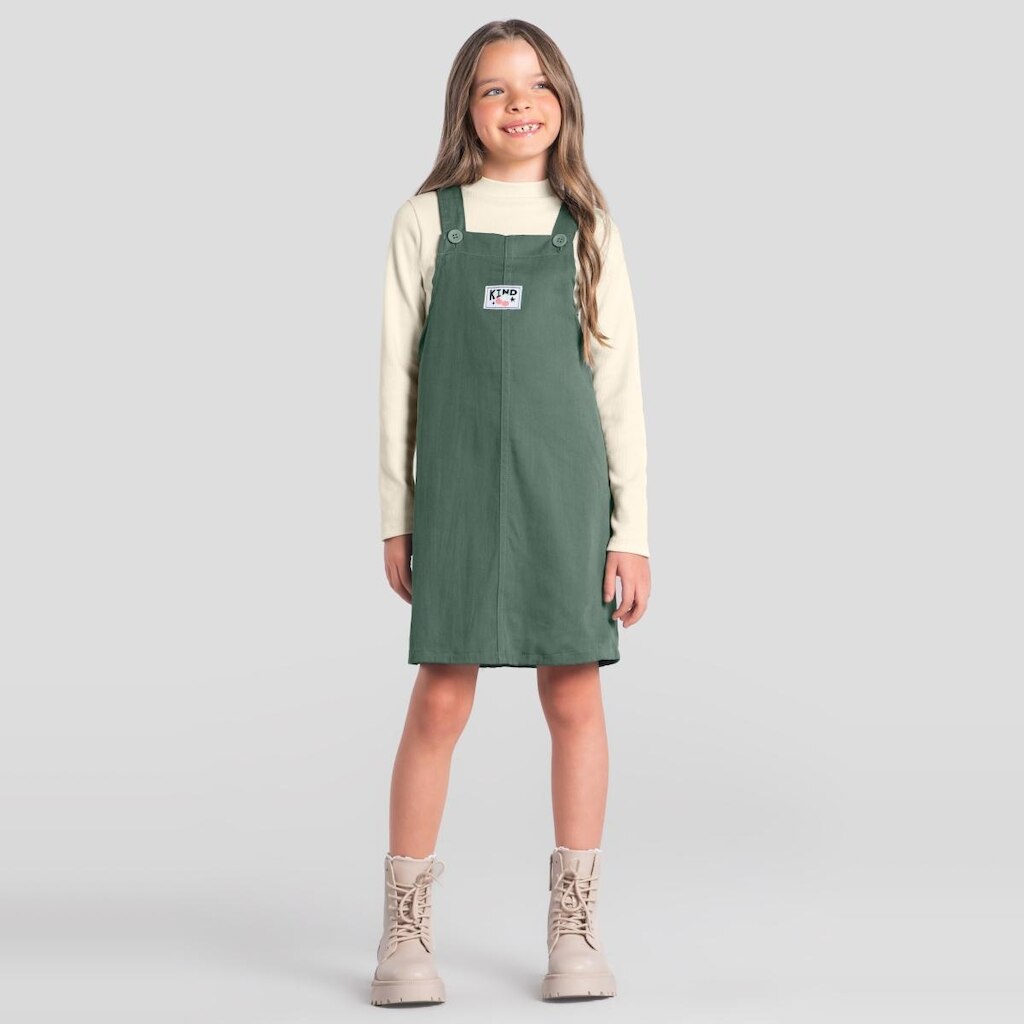 Conjunto infantil menina em sarja Brandili