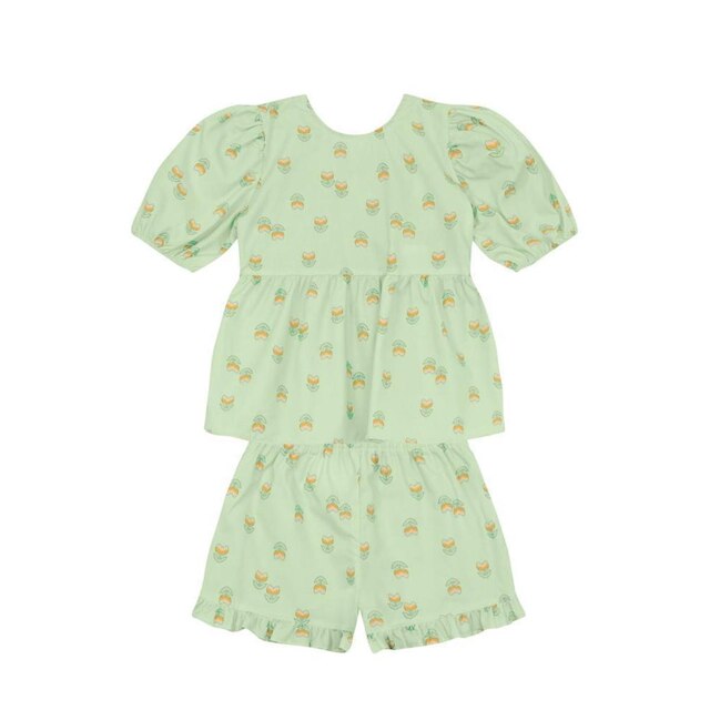 Conjunto infantil menina estampado Mundi