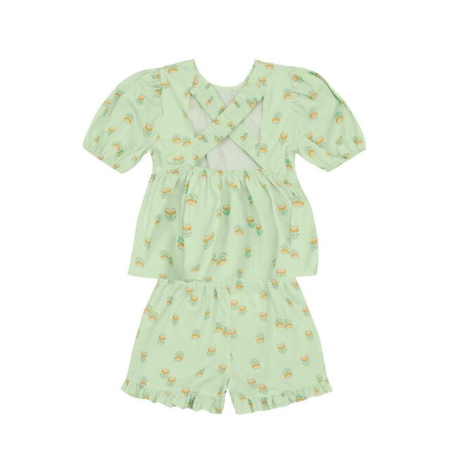 Conjunto infantil menina estampado Mundi