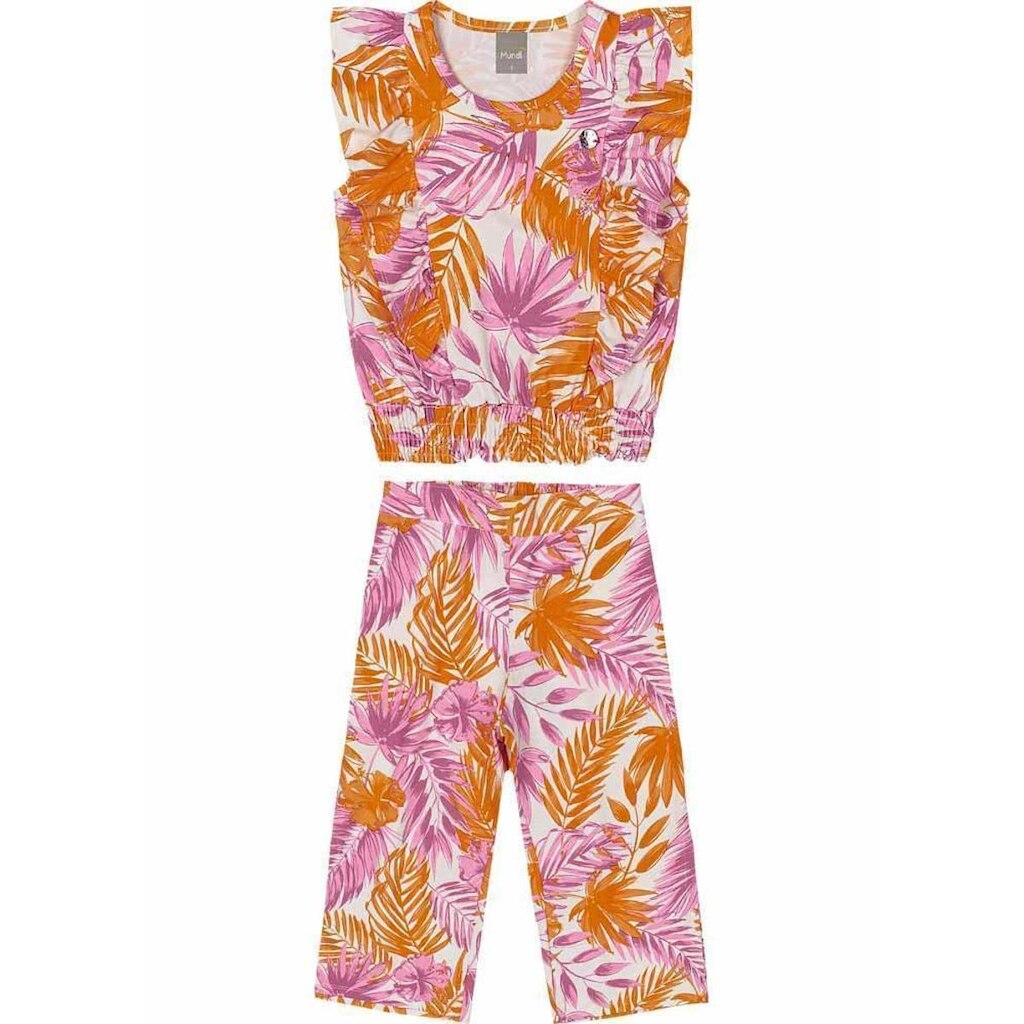 Conjunto infantil menina folhas Mundi
