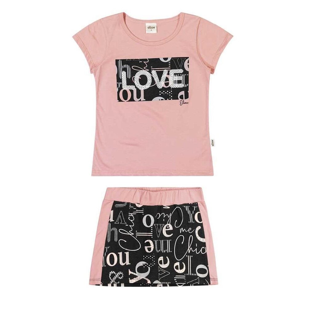 Conjunto Infantil Menina Love Elian Rosa