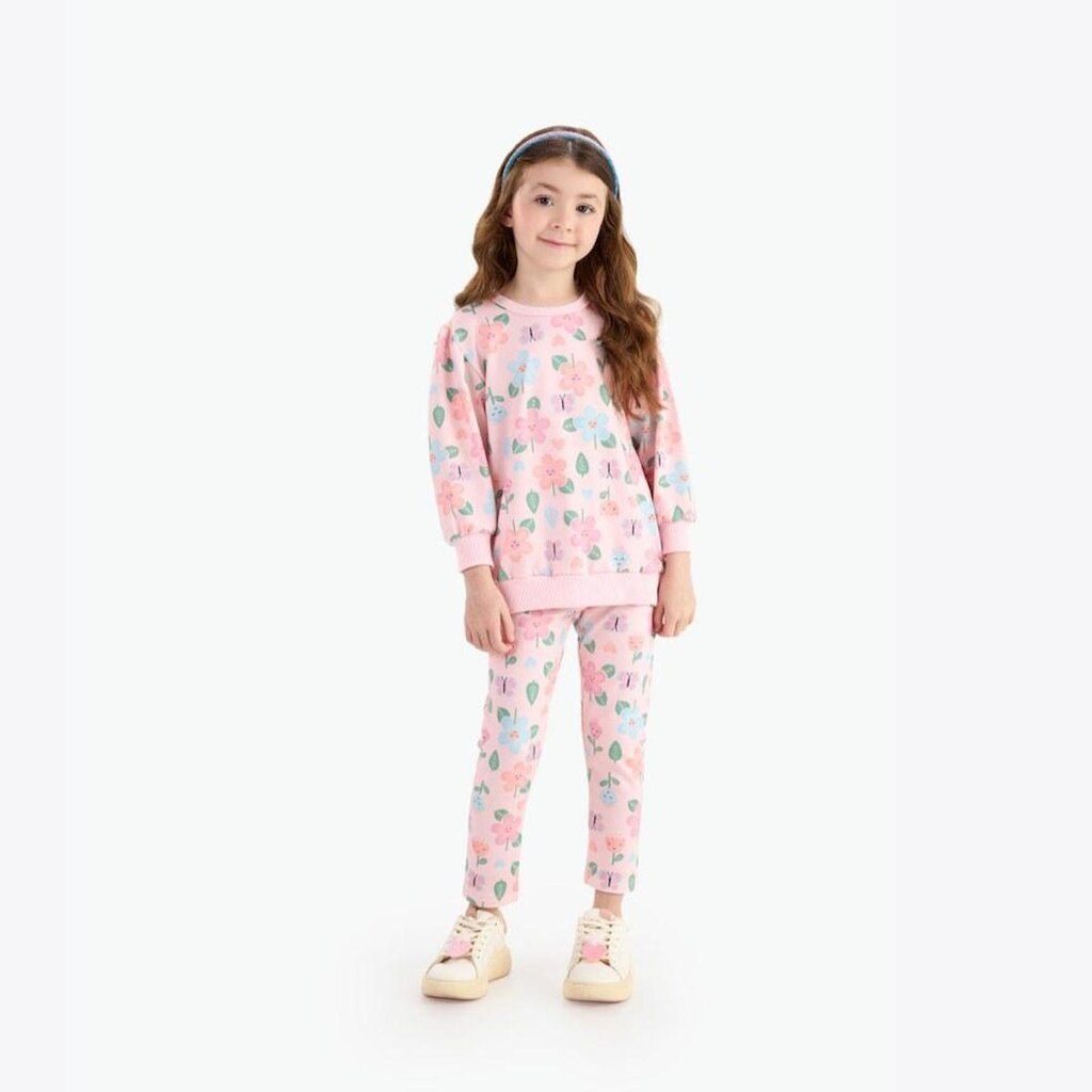 Conjunto Infantil Menina Moletom Manga Longa Estampado Rovitex