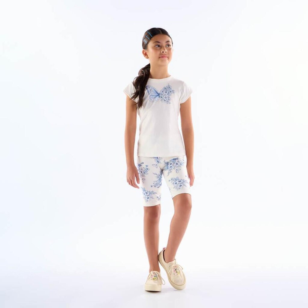 Conjunto Infantil Menina - Off White / Azul - 50727-1323