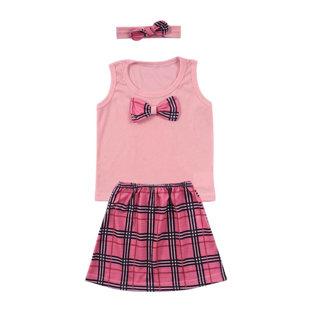 Conjunto Infantil Menina Regata e Saia Xadrez - Destak