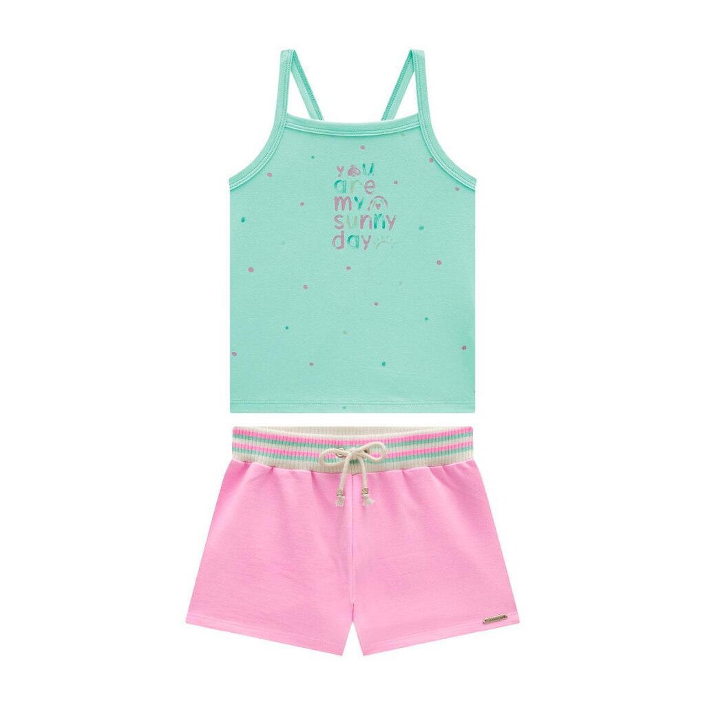 Conjunto Infantil Menina Regata e Short Moletinho Somnii