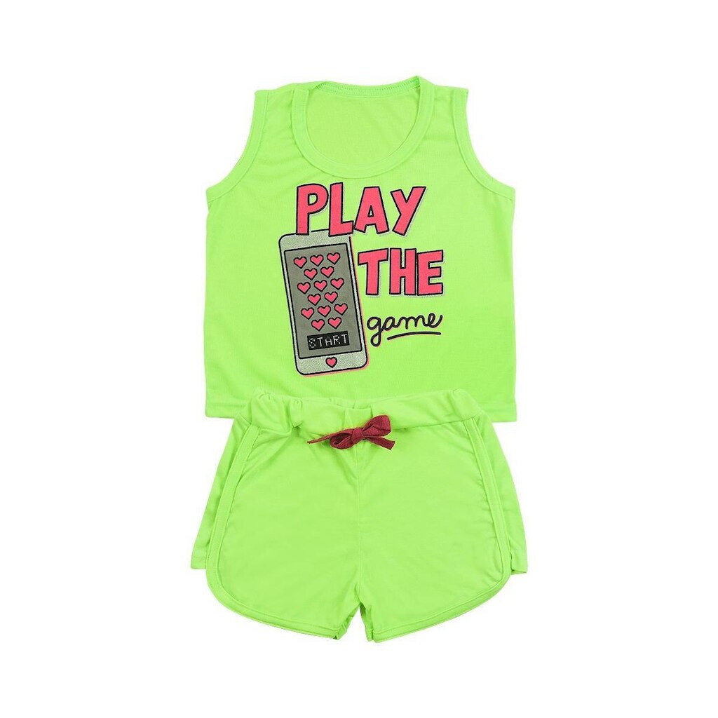 Conjunto Infantil Menina Regata e Short Verde - Destak