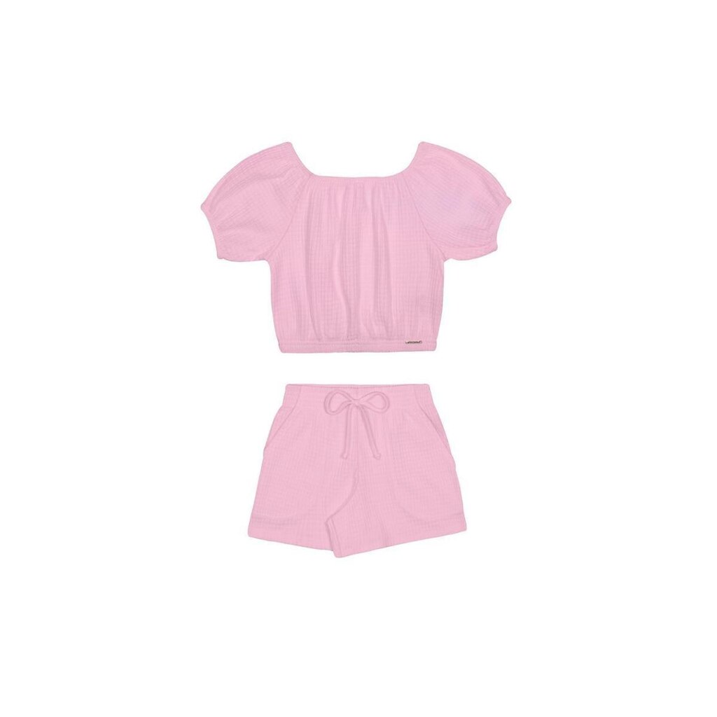 Conjunto Infantil Menina Texturizado com Blusa e Shorts