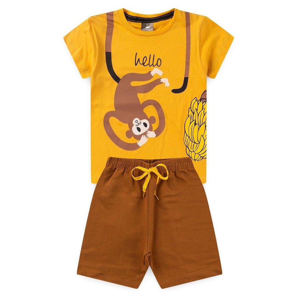Conjunto Infantil Menino Algodão Premium Macaco Kangulu