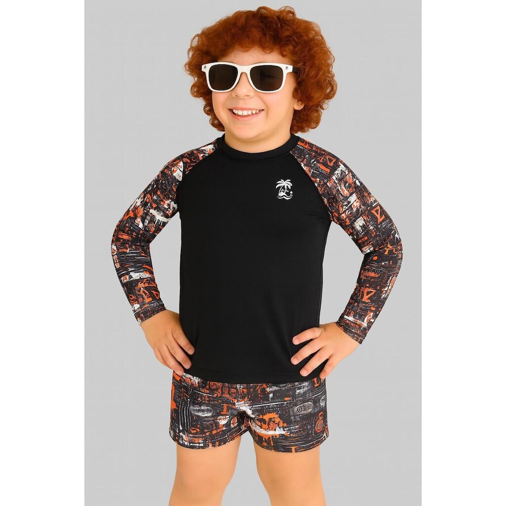 Conjunto Infantil Menino Camisa Térmica Uv50 E Bermuda