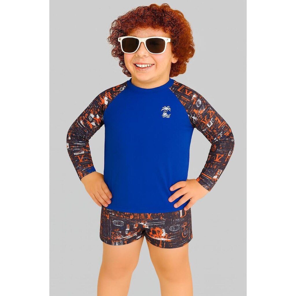 Conjunto Infantil Menino Camisa Térmica Uv50 E Bermuda