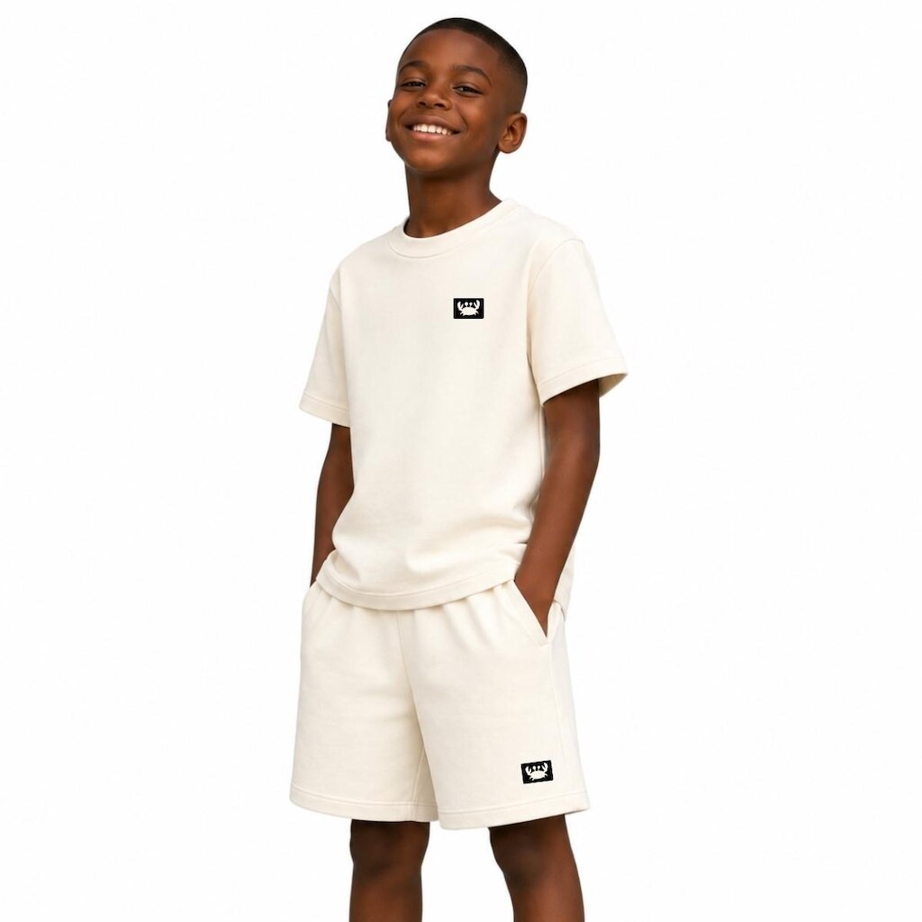 Conjunto Infantil Menino Camiseta e Bermuda 100% Algodão Suedine Roupa Casual Confortável