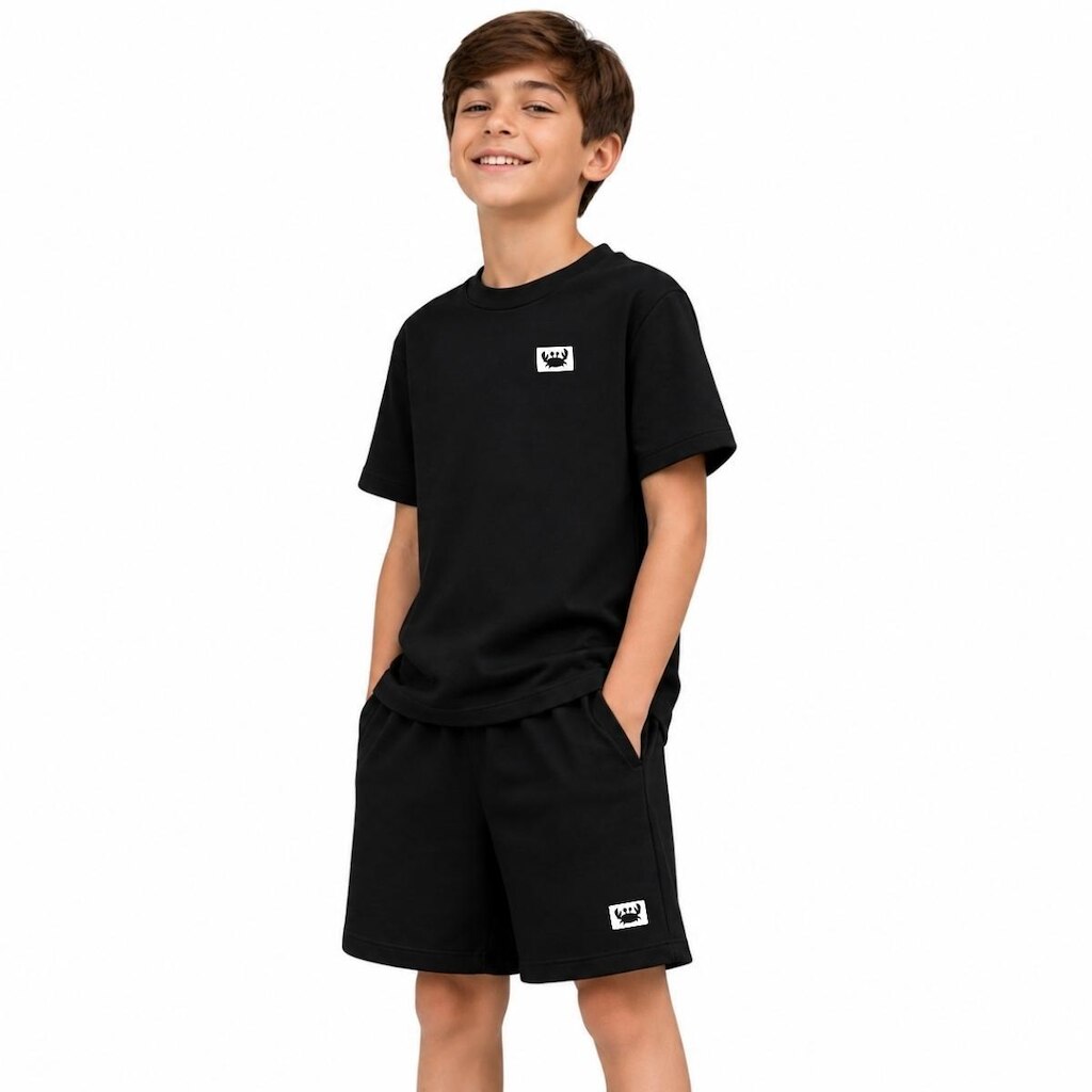 Conjunto Infantil Menino Camiseta e Bermuda 100% Algodão Suedine Roupa Casual Confortável