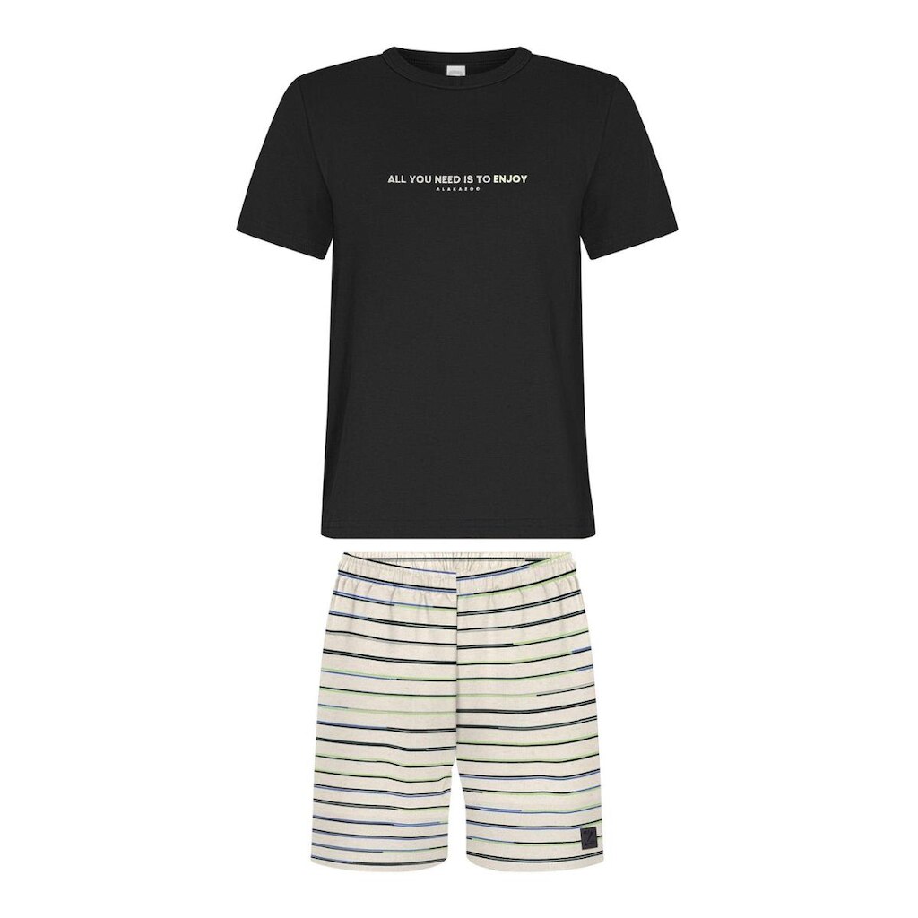 Conjunto Infantil Menino Camiseta/Bermuda Listras Alakazoo