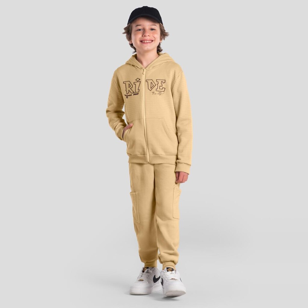 Conjunto infantil menino com aplique bordado Brandili