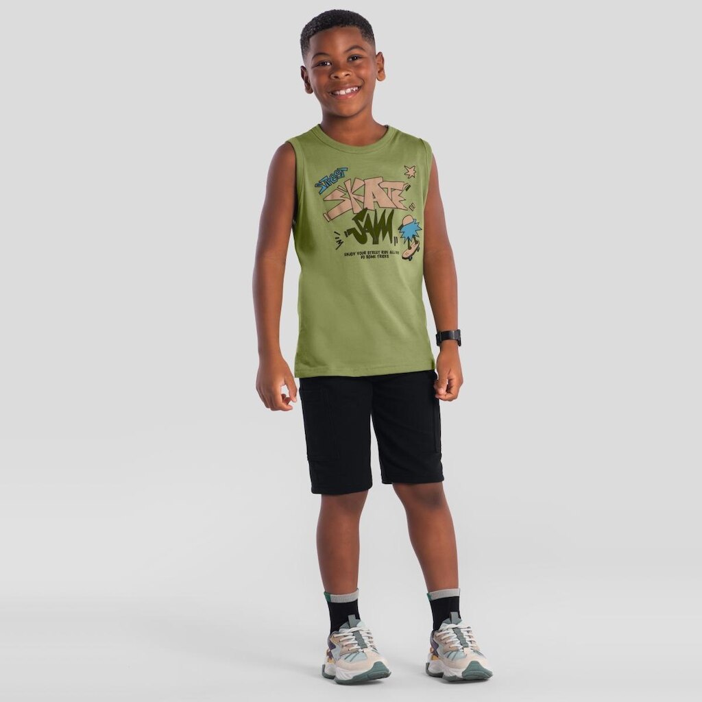 Conjunto infantil menino com estampa de skate Brandili