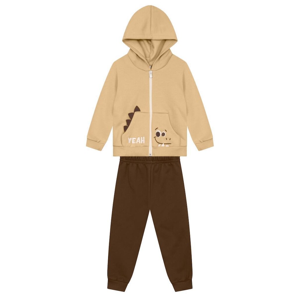 Conjunto infantil menino de dinossauro em moletom Brandili