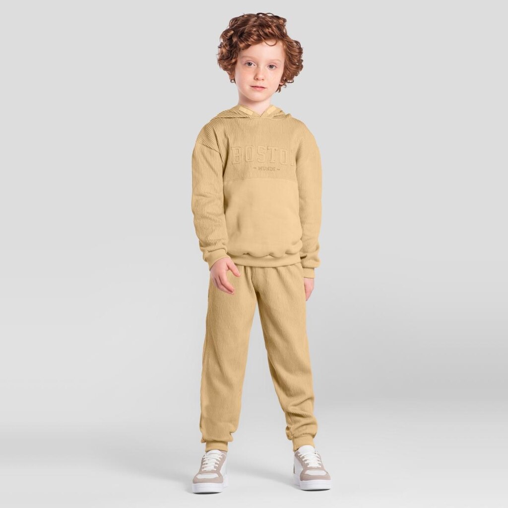 Conjunto infantil menino em moletinho canelado Mundi