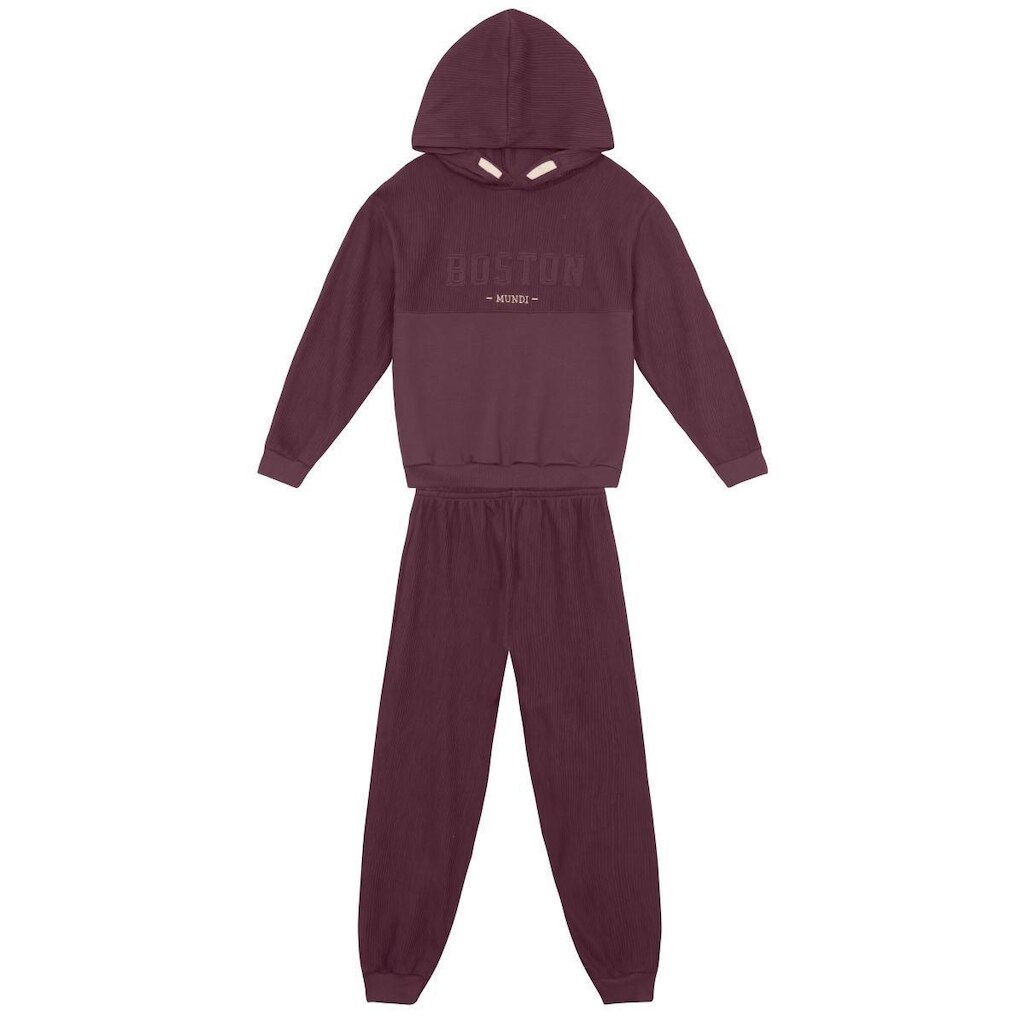Conjunto infantil menino em moletinho canelado Mundi