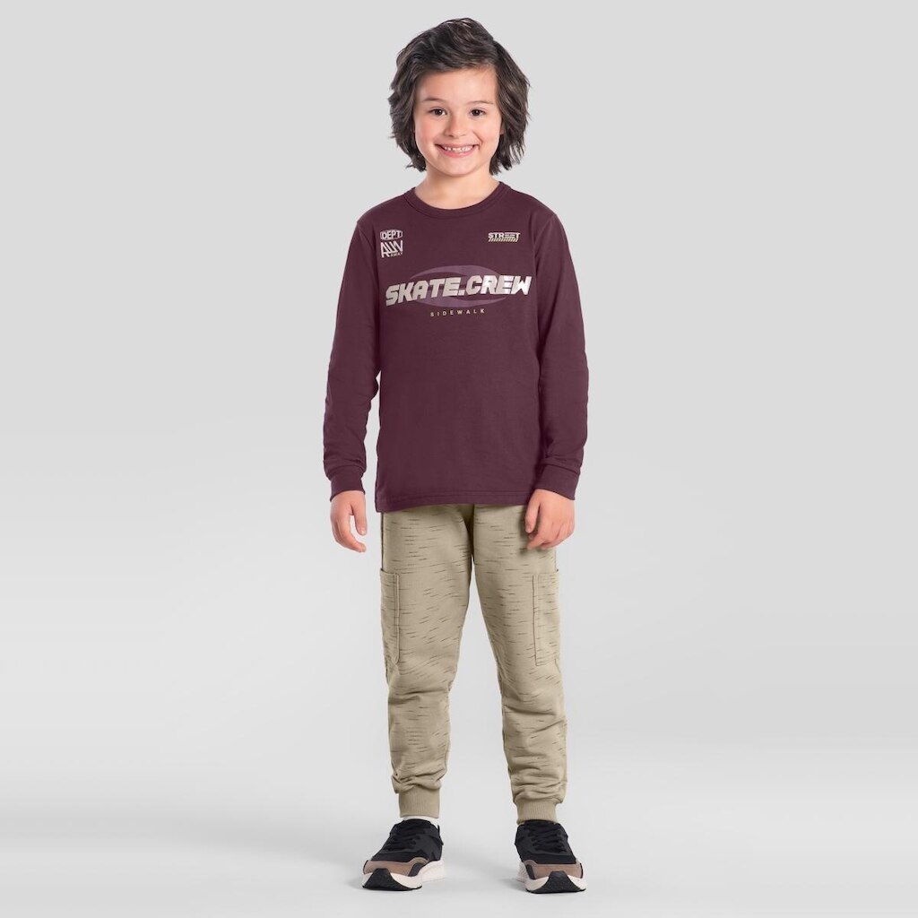 Conjunto infantil menino em moletinho flamê Brandili