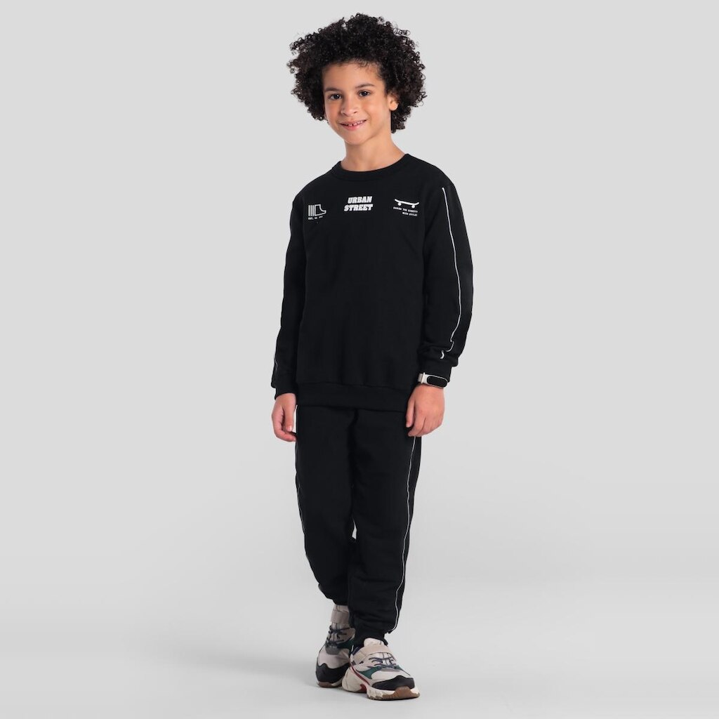 Conjunto infantil menino em moletom Brandili