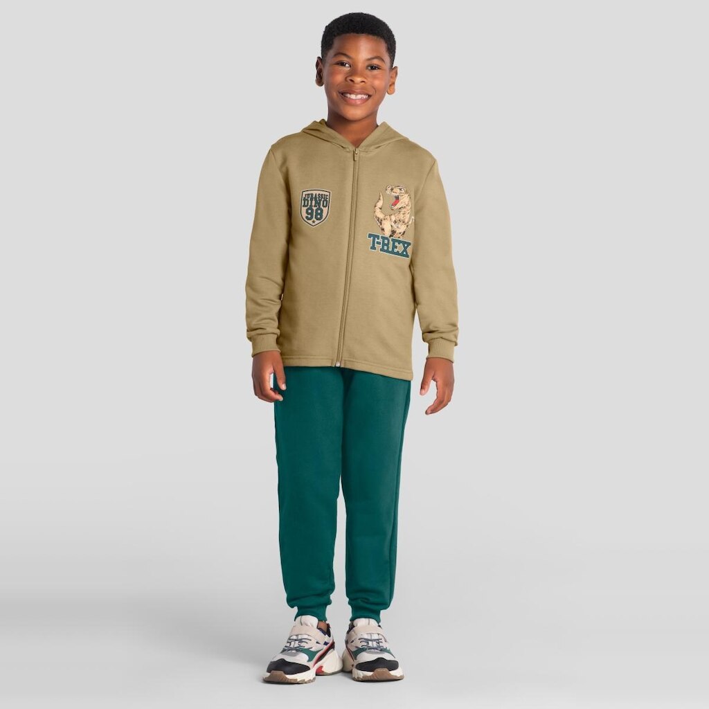 Conjunto infantil menino em moletom de dino Brandili