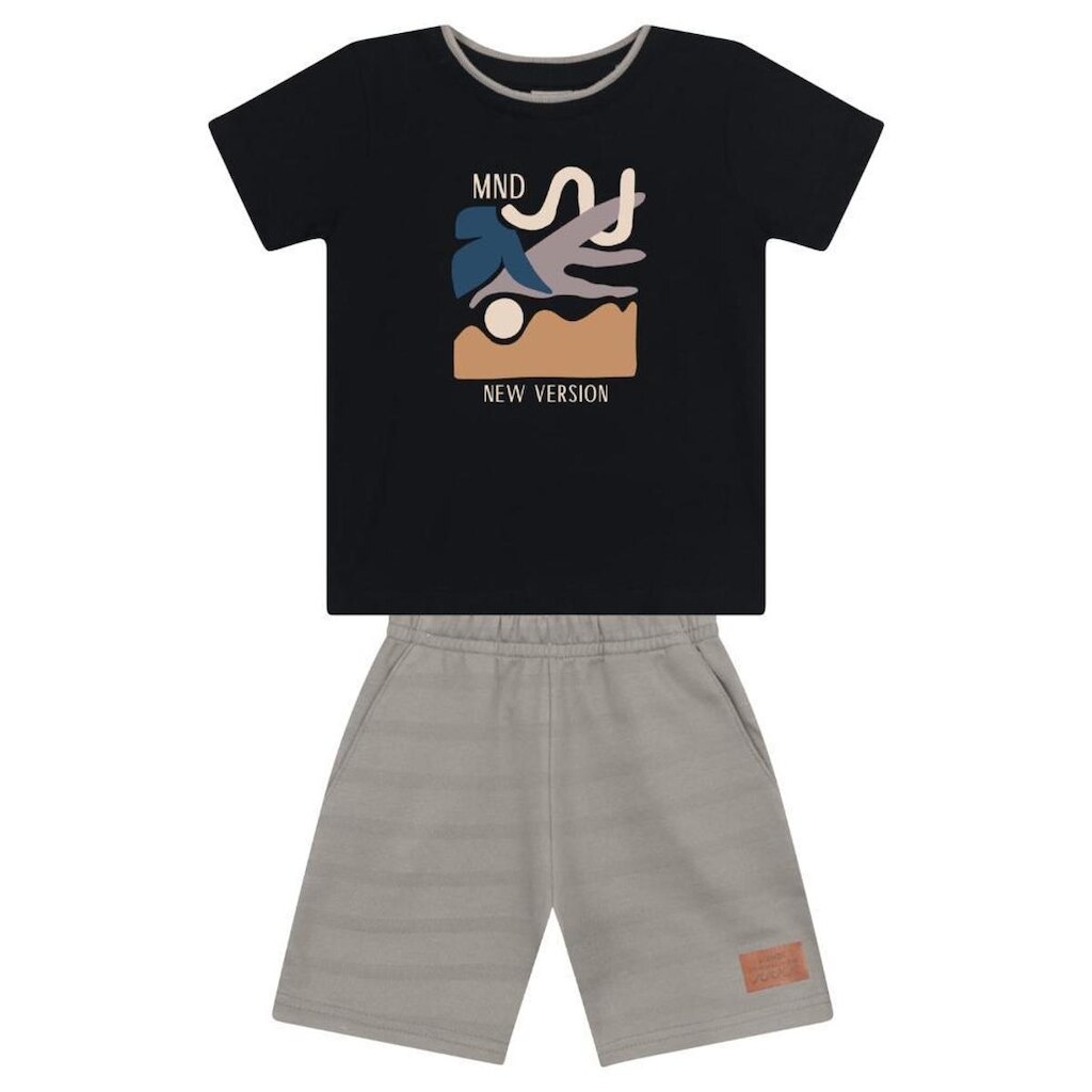 Conjunto infantil menino estampado Mundi