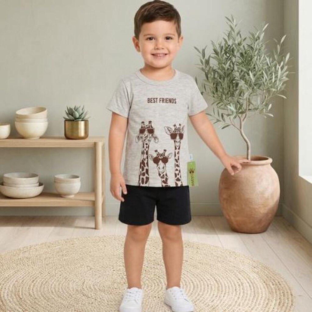 Conjunto Infantil Menino Girafa- Rei Rex