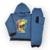 CONJUNTO INFANTIL MENINO MOLETOM INVERNO COM TOUCA PELUCIADO - Azul