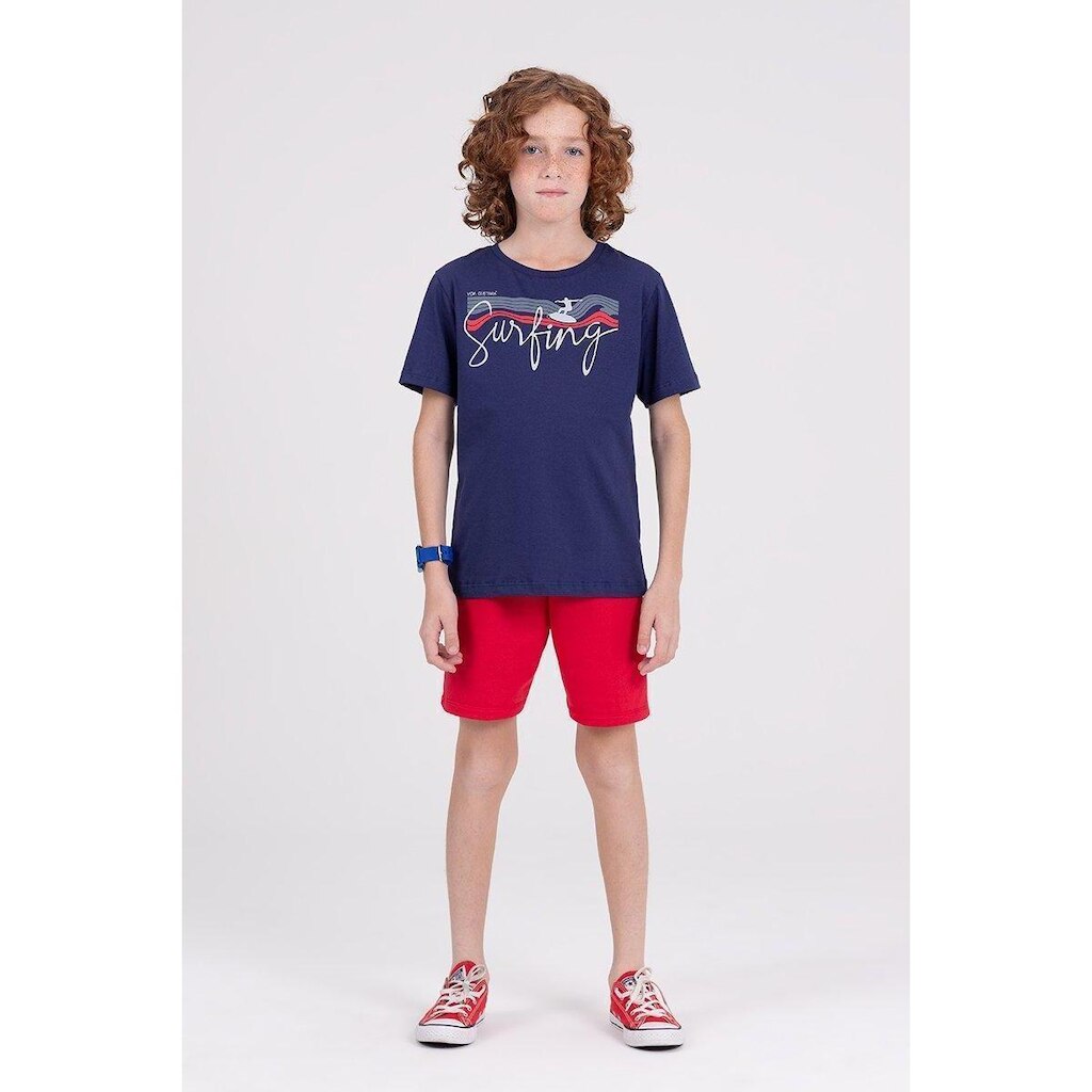 Conjunto Infantil Menino Ondas Marinho