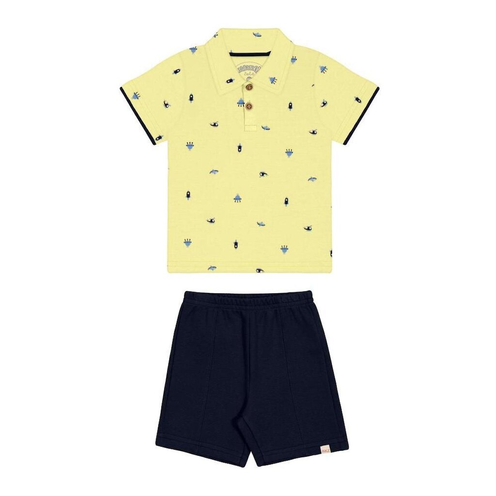 Conjunto Infantil Menino Polo e Bermuda Alakazoo Ref. 45348