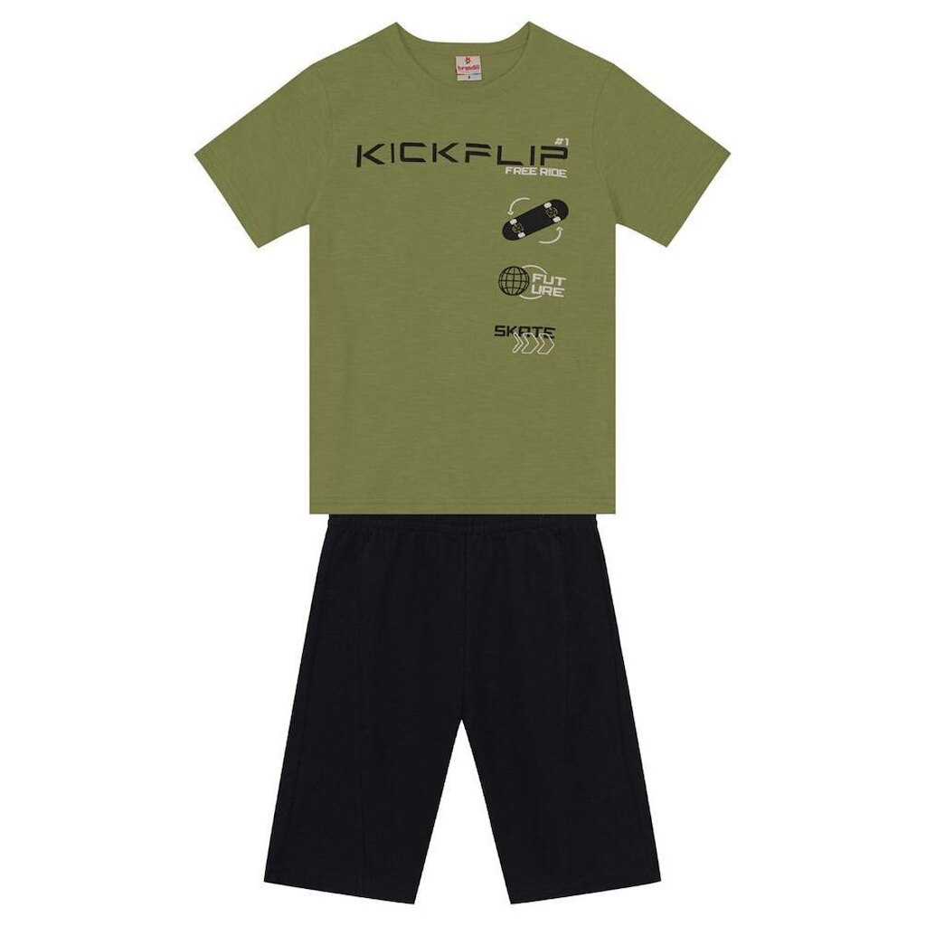Conjunto infantil menino skate Brandili