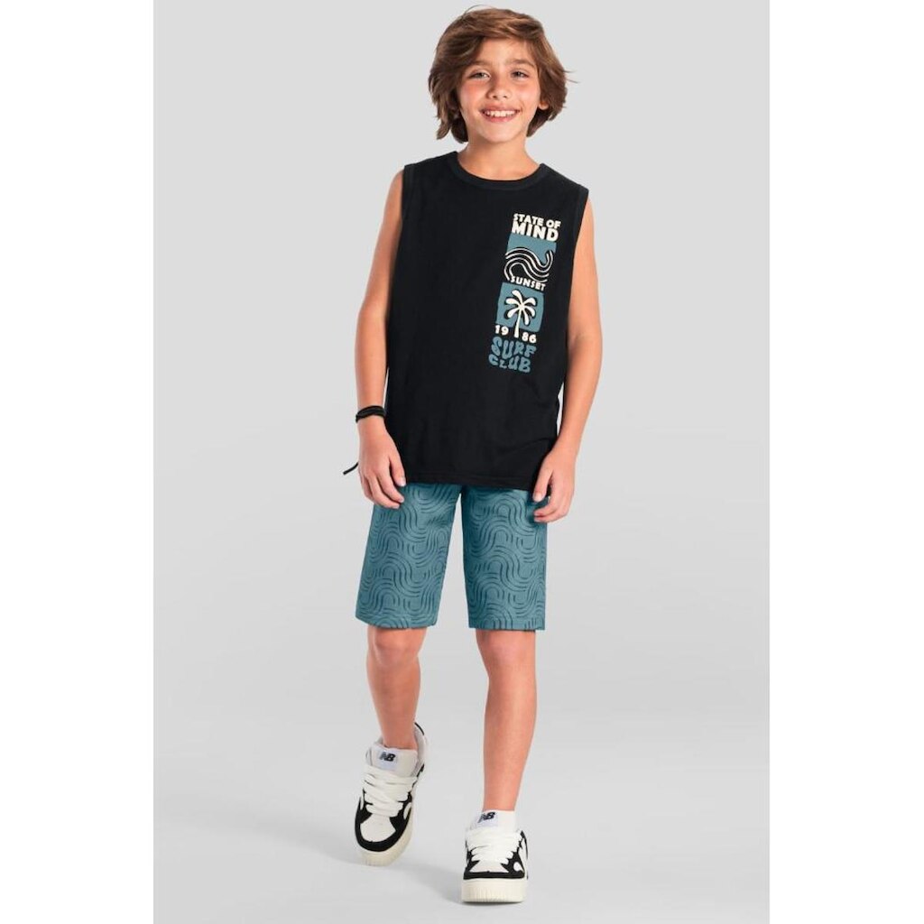 Conjunto infantil menino tropical em puff Brandili