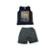 Conjunto Infantil Menino Verão Regata e Bermuda 2 peças - Rei Rex - Preto