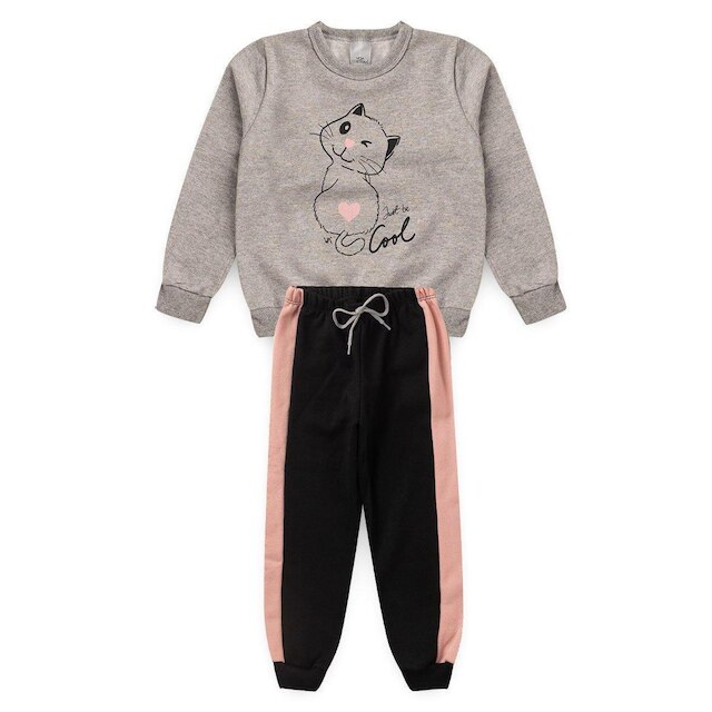 Conjunto Infantil Mescla Gatinho Menina
