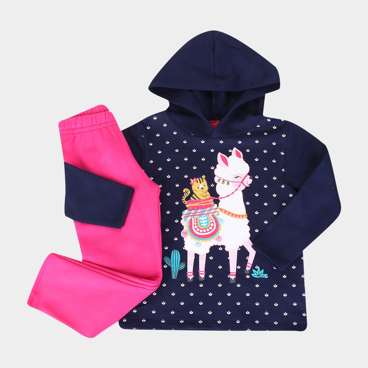 Conjunto Moletom Infantil 4 Por 100 Conjunto Infantil Moletom Kyly Peluciado Com Capuz Lhama | Netshoes