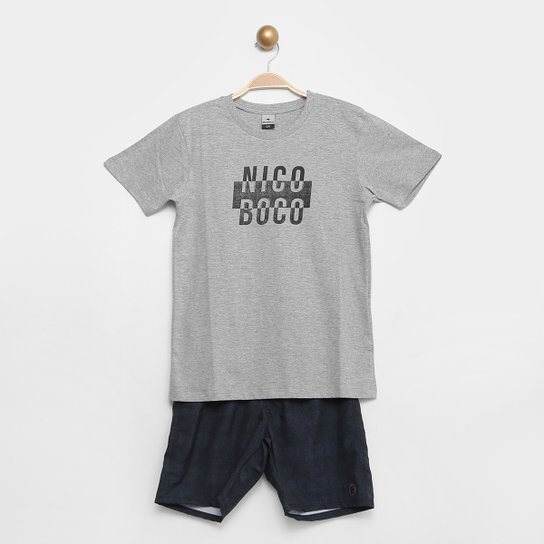 Conjunto Infantil Nicoboco Camiseta e Bermuda Linus Menino - Grafite+Preto é ruim? Conjunto Infantil Nicoboco Camiseta e Bermuda Linus Menino - Grafite+Preto é boa?