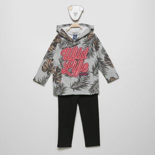 Conjunto Infantil Pipa Estampado Com Capuz Masculino - Mescla é ruim? Conjunto Infantil Pipa Estampado Com Capuz Masculino - Mescla é boa?